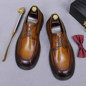 Zapatos de Vestir de Cuero Valentina para Hombre, Hechos a Mano, de Alta Calidad, Personalizados, con Punta Cuadrada, Cordones, Transpirables, Ligeros y Antideslizantes, Marca ASTON M.JAZZ - Product Image 3