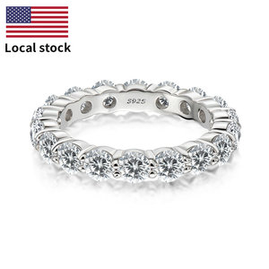 Nhẫn tennis eternity bạc sterling 925 cao cấp 4.0mm đính đá zirconia (CZ) thời trang, bán sỉ, thích hợp cho đám cưới, đính hôn hoặc tiệc tùng - Product Image 1