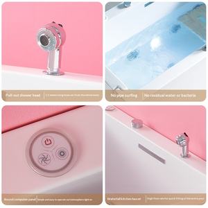 <span class=keywords><strong>Baignoire</strong></span> autoportante compacte <span class=keywords><strong>pour</strong></span> appartement, adaptée aux personnes <span class=keywords><strong>âgée</strong></span>s, sans obstacle, avec fonction massage et accoudoirs - Product Image 4