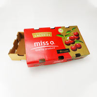Emballages personnalisés en carton ondulé de 2 kg pour cerises, avec pelliculage mat, pour fruits et légumes frais