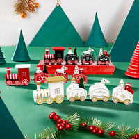 Mini Weihnachten gemalte hölzerne Zug verzierung für Tischplatte festliche Party dekoration für Weihnachten