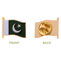 Épinglette de revers en émail avec drapeau du Pakistan, en métal, souvenir, épinglette de chapeau, broche, pour hommes et femmes, drapeau pakistanais patriotique, épinglette de revers à drapeau flottant