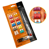 Kit de test de fusibles automobiles, assortiment de fusibles à lame avec stylo testeur de circuit pour la réparation du système électrique automobile, 10 pièces