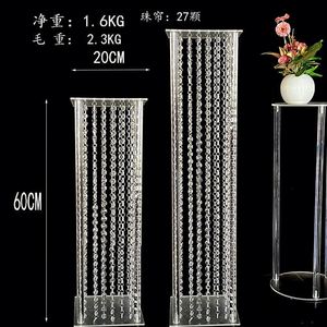 Transparent Acrylic Flower Vases with Crystal Chain Display Pedestals Wedding Party Home Decor Flower Stands <b>Table</b> Centerpieces - Product Image 3