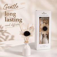 Diffuseur de parfum en céramique blanche avec logo personnalisé, mini-bouteille, boules de rotin décoratives, OEM ODM pour la décoration de la maison