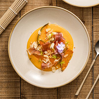Assiette à soupe en porcelaine rustique brun à glaçure réactive, bol à pâtes profond de 8 à 10 pouces, plat à salade en céramique de forme organique pour restaurant