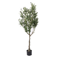 Arbre d'olivier artificiel en fibre de verre pour extérieur, à position fixe, pour aménagement paysager commercial et hôtelier