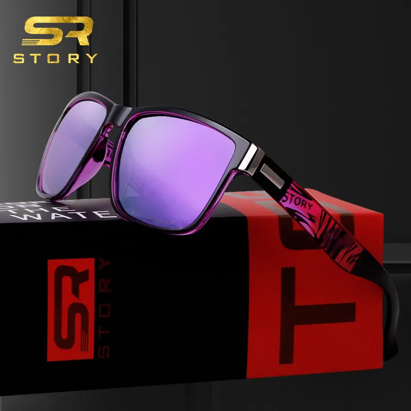 STORY Sunglasses D518 kacamata hitam pria terpolarisasi, bingkai kacamata olahraga UV400 TR90, Logo kustom untuk bersepeda dan memancing