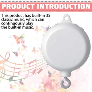 BPA free stocks rotazione a batteria personalizzata 35 ninne nanne altoparlante bluetooth culla cellulari motor spinner music box - Product Image 4