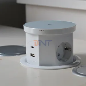 BNT Kitchen Hidden Power Outlet Recessed Desktop PopUp Socket with USB Ports AC Floor Socket 16A 220V IP44 for Office