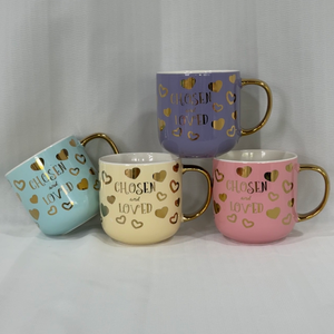 Luxury <b>Cute</b> Shape Electroplated Golden Design Coffee Water Tea <b>Mug</b> Porcelain <b>Mug</b> Set Business Gift Customizable Food Safe - Product Image 3