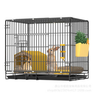 <span class=keywords><strong>Cage</strong></span> pliable pour lapin et chat d'intérieur, motif uni, plateau en plastique, écologique, nettoyage facile des excréments, caractéristiques de suspension aux oreilles, conception cryptée - Product Image 5