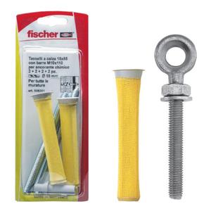 FISCHER - 508302 Manchon d'ancrage avec boulon à œil classe 8.8 galvanisé blanc avec écrou et rondelle FIS H N - EAN 8001132083024 ANCHORS - Product Image 1