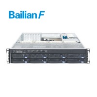 Boîtier de serveur 2U pour montage en rack avec kit de rail de stockage NAS à 8 baies remplaçables à chaud, 64 Go de mémoire, disques durs en stock, backplane SATA/SAS 12G