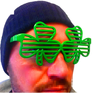 安い緑色のプラスチックシャムロック聖パトリックの日ファンシードレスパーティーグラスHPC-0671 - Product Image 1