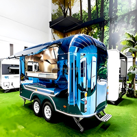 Remorque alimentaire en acier inoxydable de 3,8 m, camion de restauration rapide personnalisé, chariots à maïs remorquables, voitures de restauration pour hot-dogs, pour la vente en extérieur