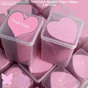 Lingettes pour ongles en coton, boîte en plastique à étiquette privée, lingettes pour ongles en coton sans peluches, lingettes personnalisées pour <span class=keywords><strong>enlever</strong></span> le <span class=keywords><strong>vernis</strong></span> à ongles, 200 pièces - Product Image 1