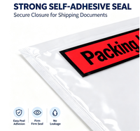 Enveloppe autocollante pour liste de colisage, enveloppe transparente en LDPE pour étiquette d'expédition, pochette pour facture pour l'emballage logistique