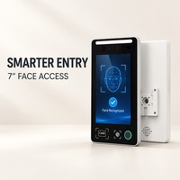 Mesin Kontrol Akses Pengenalan Wajah Android 7-inci Pemindai Kode QR RS485 Wiegand 16G 32G untuk Keamanan