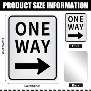 Ensemble de panneaux de signalisation de circulation unidirectionnelle conformes à la MUTCD - Panneaux réfléchissants unidirectionnels/à rondins pour les routes américaines - Product Image 2