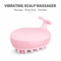 Peigne Masseur Vibrant Rechargeable Rose pour Cuir Chevelu avec Aiguilles Douces à 3 Niveaux, Chargement Magnétique, Batterie 800 mAh, Fonction Minuterie
