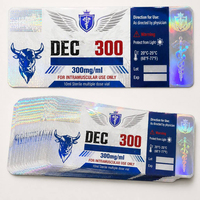 Étiquette personnalisée pour flacon, autocollant adhésif imperméable pour flacon de 3 ml, étiquette médicale en papier, impression holographique en relief/en creux
