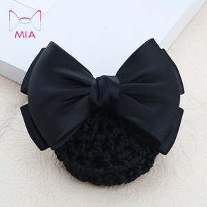 Flower Headdress Nurses Bow <strong>Bun</strong> Jewelry Hairnet Pocket Alloy <strong>Hair</strong> <strong>Pins</strong> With Net Hotel Bank Clerk Hairpin Headband Accessories - Product Image 4