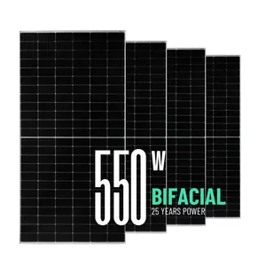 550W 560W 575W 580w Bifacial Monocrystalline GÜNEŞ PANELI fotovoltaik 400 450 500 550 700 watt güç şeffaf güneş plaka