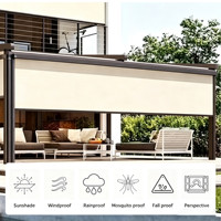 Persianas Automáticas Motorizadas, Cortinas Enrollables Resistentes al Viento para Balcón, Protección Solar, Ventana Motorizada, Tela para Exteriores, Pérgola Moderna