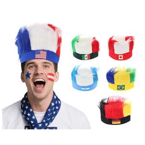 Peluca de Aficionado al Fútbol de Francia 2026, Bandera Francesa, Rizada, para Deporte y Juego - Product Image 4