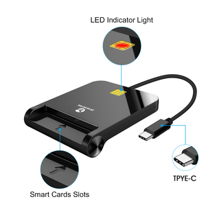 ZOWEETEK alta calidad USB C lector de tarjetas inteligentes <span class=keywords><strong>ISO</strong></span> 7816 tipo C ID IC <span class=keywords><strong>Chip</strong></span> lector de tarjetas escritor OTG móvil Cajero Automático lector de tarjetas de crédito - Product Image 5