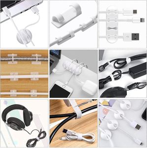 Cables de escritorio de plástico Accesorios de uso común Clips adhesivos blancos Cubierta de caja y bolsa de <span class=keywords><strong>auriculares</strong></span> para Kit de gestión electrónica - Product Image 6