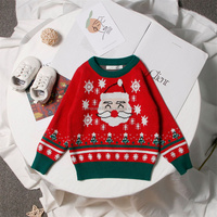 Kunden spezifische Kinder kleidung Neugeborenes Baby-Weihnachtsmann-Muster Gestrickte Langarm-Hoodies Süße Weihnachts pullover für Mädchen