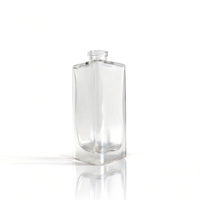 Flacon de parfum en verre pyramidal triangulaire avec vaporisateur et bouchon, flacon diffuseur de roseaux transparent rechargeable
