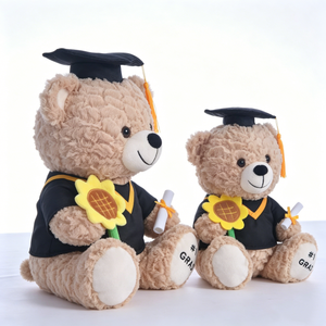 Mochila de peluche de oso de graduación personalizada para exportación global, diseño de gorro y toga de animal de peluche, relleno de algodón PP, 51-99 cm - Product Image 2