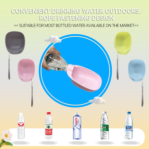 Mangkuk air hewan peliharaan pola polos luar ruangan portabel Dispenser desain Modern hadiah untuk anjing kucing hewan kecil - Product Image 4