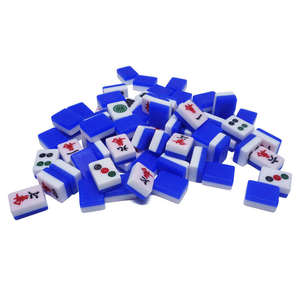 Ensemble de Mahjong japonais Carreaux de voyage acryliques personnalisés avec boîte en cuir pour <span class=keywords><strong>jeu</strong></span> Riichi Sac d'entreprise de dessin animé magnétique de rami peint - Product Image 2