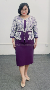 Trajes de Vestir Modernos con Diseño de Lazo Azul Marino para Mujer, Conjuntos de Ropa para Mujer Talla Grande, Traje de Iglesia para Dama - Product Image 5
