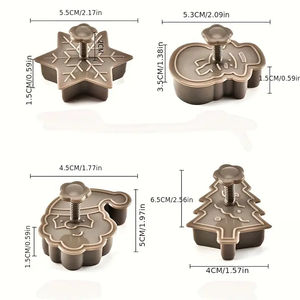 ชุดตัดคุกกี้พลาสติก 4 ชิ้น ลายคริสต์มาส แบบกดสปริง สำหรับทำขนมอบ - Product Image 3