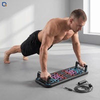 Planche d'entraînement pliable tout-en-un en ABS avec fonction sit-up, équipement d'exercice réglable pour le tonification musculaire du corps entier