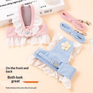 Set Pettorina e Guinzaglio <span class=keywords><strong>per</strong></span> Coniglio con Bordo in Pizzo e Decorazione Floreale, Anti-Morso, <span class=keywords><strong>per</strong></span> <span class=keywords><strong>Conigli</strong></span> Piccoli e <span class=keywords><strong>Nani</strong></span> - Product Image 4