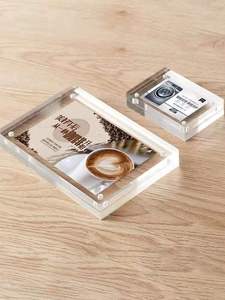 Tùy chỉnh 4*6 5*7 6*8 8*10 inch hai mặt hình chữ nhật rõ ràng hiển thị Acrylic từ hình ảnh khung nam châm khối khung ảnh - Product Image 3