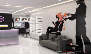 Vitrine en métal doré de salon avec logo personnalisé gratuit pour extension de cheveux humains et de perruques Support sur pied pour perruques de magasin - Product Image 2