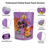 Sachet d'emballage personnalisé imprimé pour snacks de pommes de terre épicées, avec fermeture éclair et trou de suspension, pour aliments marinés, type stand-up