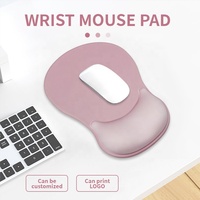 Tapis de souris ergonomique rose personnalisé avec repose-poignet en silicone, style carré, antidérapant, pour le gaming, idéal pour le bureau et la maison