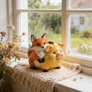 Hucha de Cerámica para Niños, Linda Hucha con Forma de Animal con Ranura, Portátil, Irrompible, Diseño de Cerdo, Regalo - Product Image 5