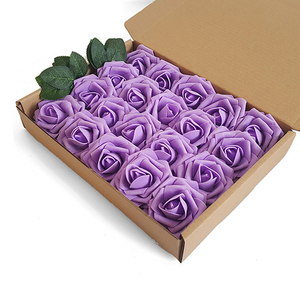 Fleur artificielle PE <span class=keywords><strong>Rose</strong></span> Fleur Mousse Fleur Mariage Saint Valentin Décoration de Noël 20 Pcs/boîte - Product Image 4