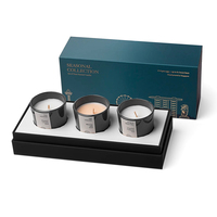 Boîtes cadeaux personnalisées en carton et céramique parfumées pour 3 bougies, avec logo, vente en gros, marque privée