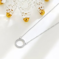 Collier tendance en zircon véritable en forme de O avec pendentif rond et chaîne fine en argent/plaqué or 14 carats pour femme, idéal pour les cadeaux et mariages