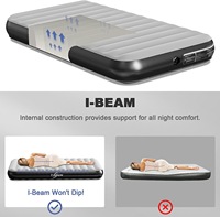 Camping en plein air durable gonflage rapide facile portable noir gris premium double matelas pneumatique